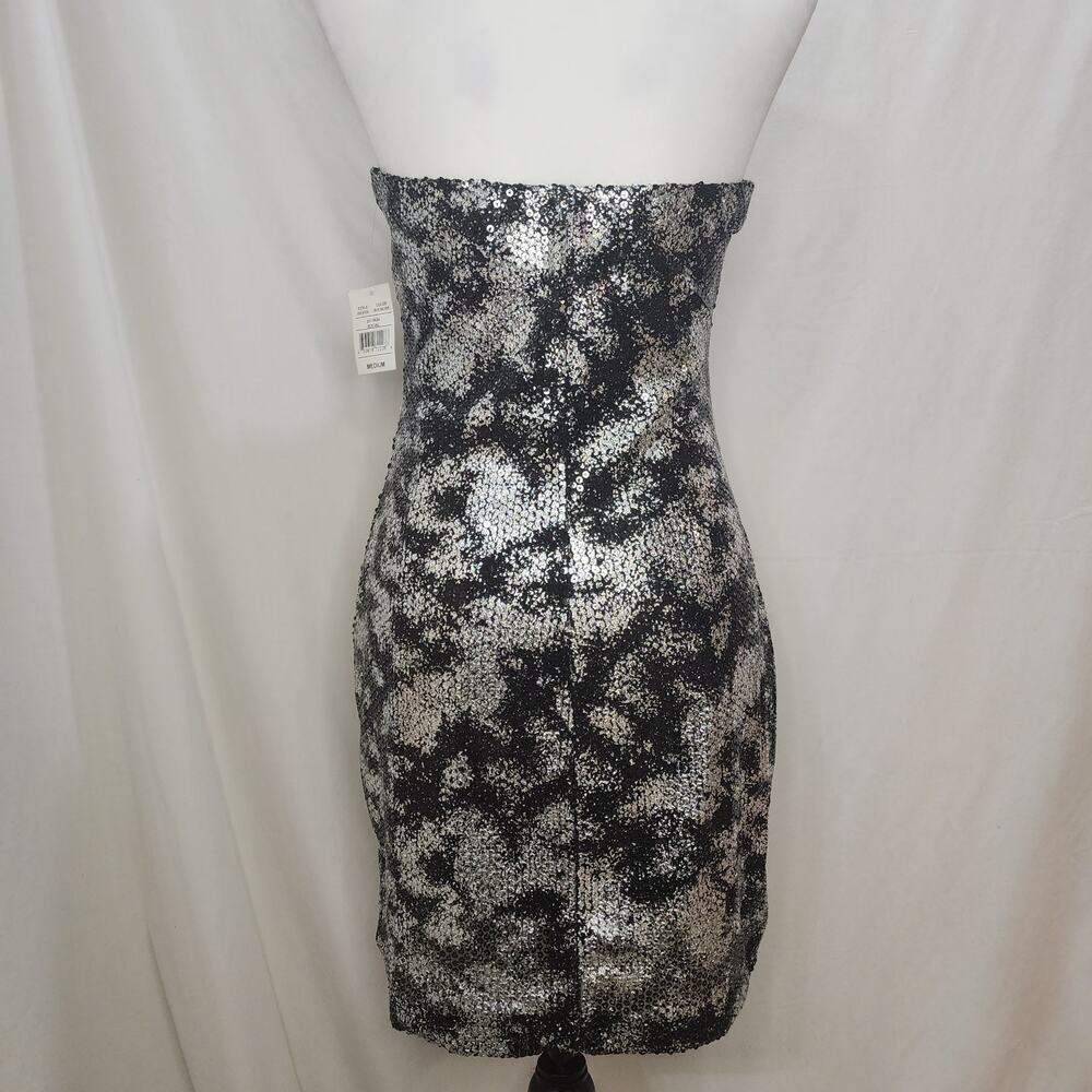 NWT Ruby Rox Black Silver Strapless Sequined Cock… - image 4